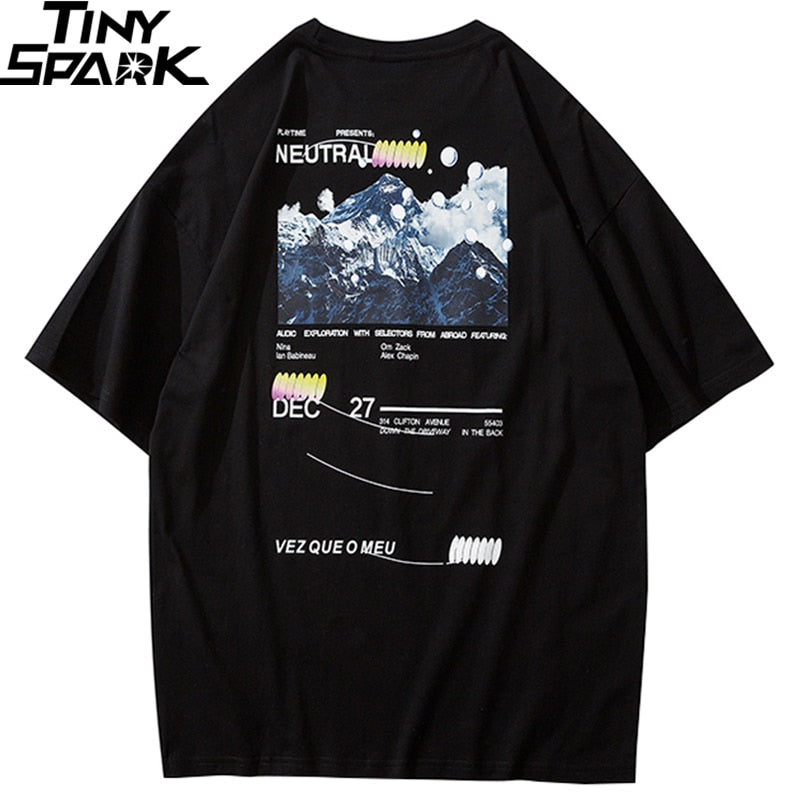 Hip Hop T Shirt Men Streetwear Iceberg Printed Tee Shirt Short Sleeve Cotton Casual T-Shirt Fashion Black Harajuku Tshirt