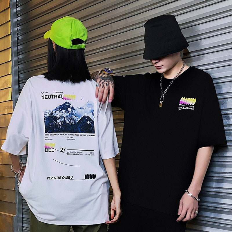 Hip Hop T Shirt Men Streetwear Iceberg Printed Tee Shirt Short Sleeve Cotton Casual T-Shirt Fashion Black Harajuku Tshirt