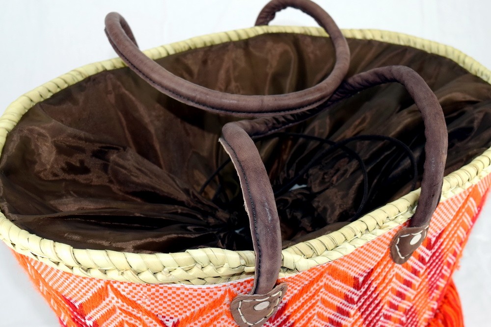 Artisan Red Orange Fringe Tote
