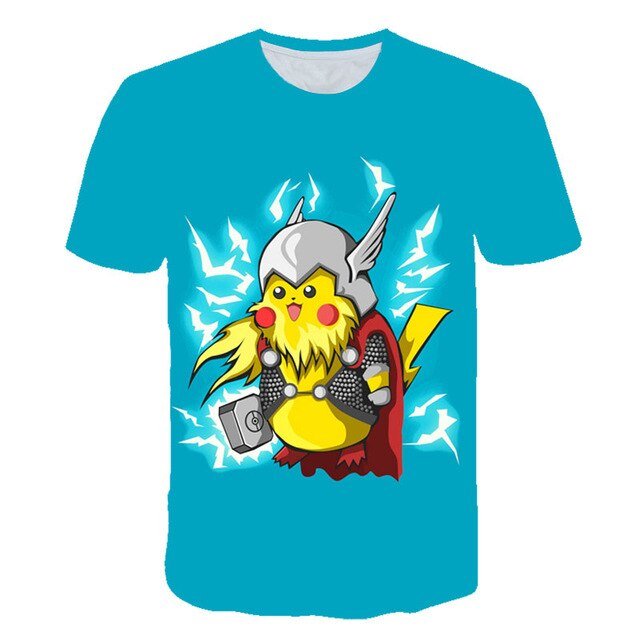 Cute Pikachu T-shirt white pokemon boys & girls T-shirt person fashion gift creative streetwear