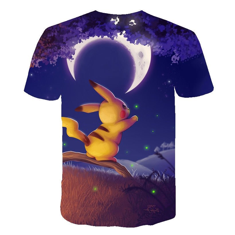Cute Pikachu T-shirt white pokemon boys & girls T-shirt person fashion gift creative streetwear