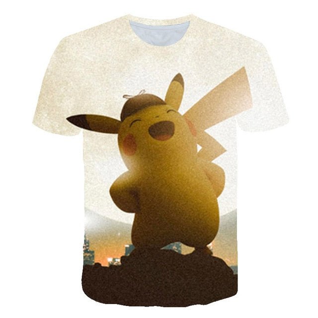 Cute Pikachu T-shirt white pokemon boys & girls T-shirt person fashion gift creative streetwear
