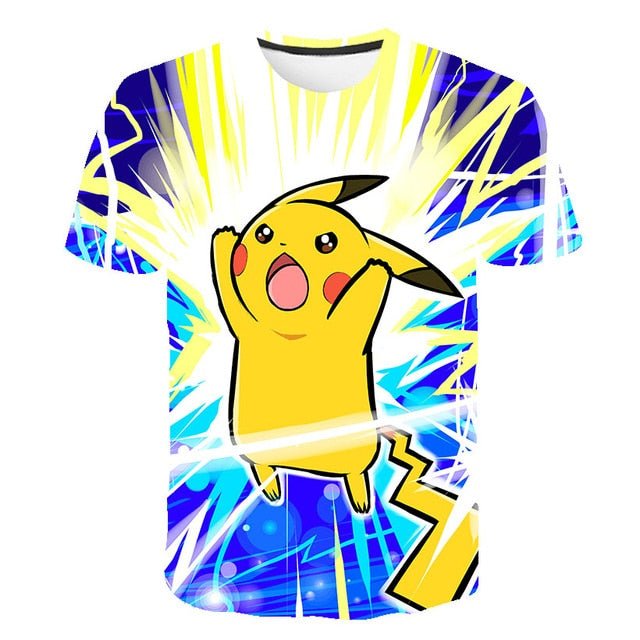 Cute Pikachu T-shirt white pokemon boys & girls T-shirt person fashion gift creative streetwear