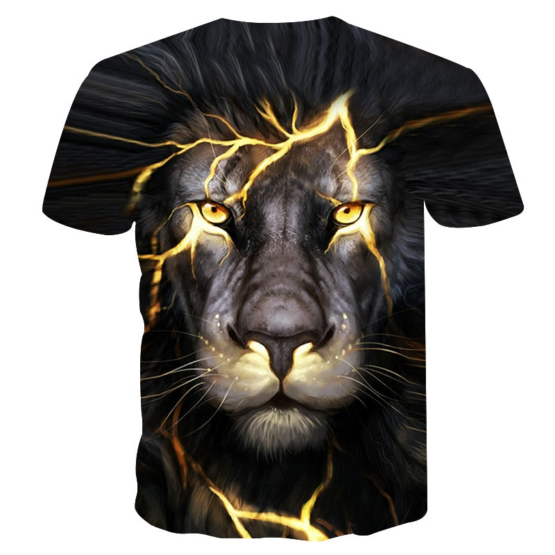 Newest 3D Print Lightning lion Cool T-shirt Men/Women Short Sleeve Summer Tops Tees T shirt Fashion