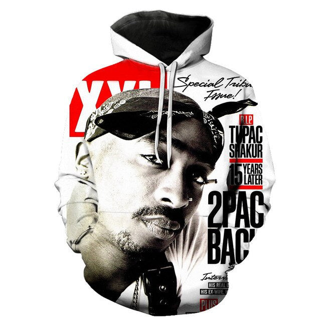 Pullover Hip Hop Rock Singer Men Women Sweatshirt Hoodies 3D Print  Tupac Shakur Clothing Plus S-6XL